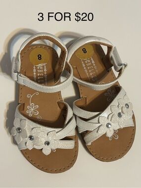 🌟 Seychelles Girls Floral Glitter Strap Sandals Toddler Size 8